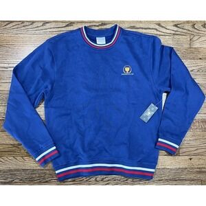 NWT Barstool Golf x Presidents Cup Crew Neck Pullover Sweatshirt Blue Sz Medium